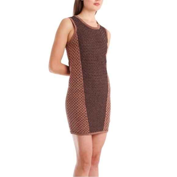 Rag & Bone- Amanda Knit Metallic Dress in Copper Medium - Picture 3 of 10